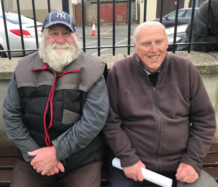 Graham Charles and old pal Morgan Hughes watching Neyland CC play
